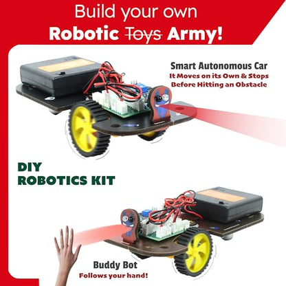 Butterfly EduFields 5in1 STEM Electronics Robotics Kit for Ages 8-10-12-13 - style: Smart Robot Car Kit