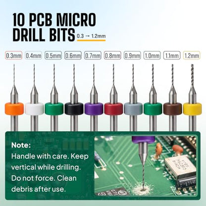 Micro Drill Bits Set with Pin Vise Hand Drill Manual, Jewelry Drill Kit - style: Professional