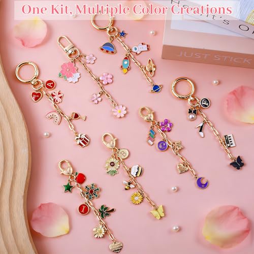 Wurosi 773 Pcs Lip Gloss Keychain Making Kit with Storage Box - color: 773 Pcs Gold Keychain Kit