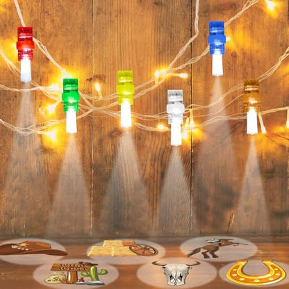 CHUNNIN 36 Pcs Western Cowboy LED Finger Lights Glow in Dark Party Favors - style: Western Cowboy