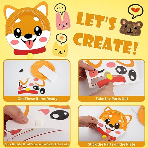 16 Pack Arts and Crafts for Kids Toddler DIY Animal Paper Plate Art Gifts - style: animal
