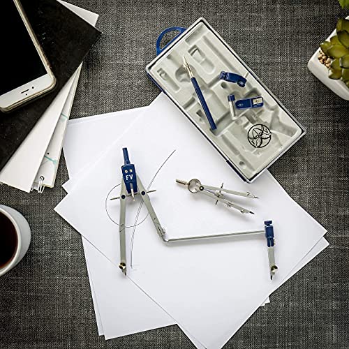 Drafting Compass for Geometry Set - Drawing Compass Geometry Set for Drafting, Math and Making Circles with Large Extension Beam for School, Drafting, Engineering and Architecture