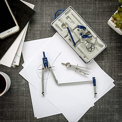 Drafting Compass for Geometry Set - Drawing Compass Geometry Set for Drafting, Math and Making Circles with Large Extension Beam for School, Drafting, Engineering and Architecture