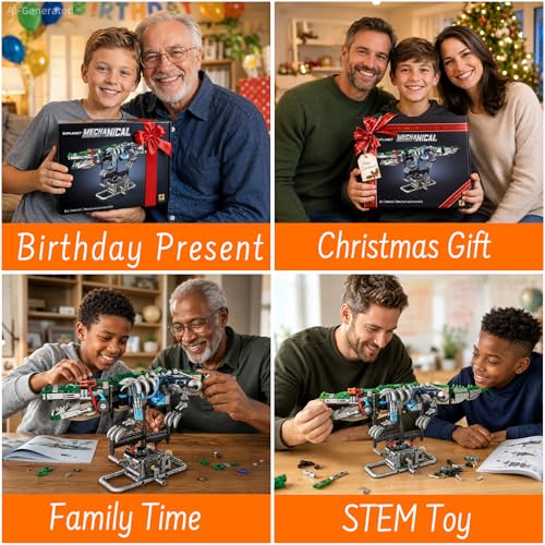 Mechanical Crocodile Building Set with LED Lights for Boys 8-12+ - color: Crocodile