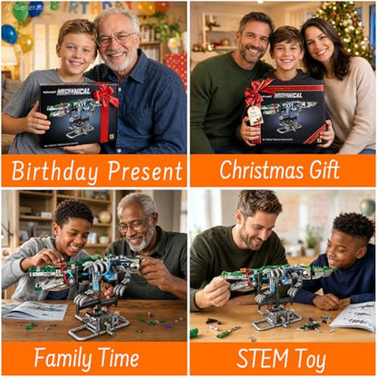 Mechanical Crocodile Building Set with LED Lights for Boys 8-12+ - color: Crocodile