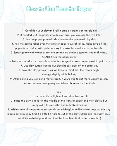 Puocaon Blue Flower Clay Transfer Paper - 18 Pcs Traditional Chinoiserie Art Design Transfer Sheets for Polymer Clay Blue Floral Earrings Design Jewelry Making - color: chinoiserie