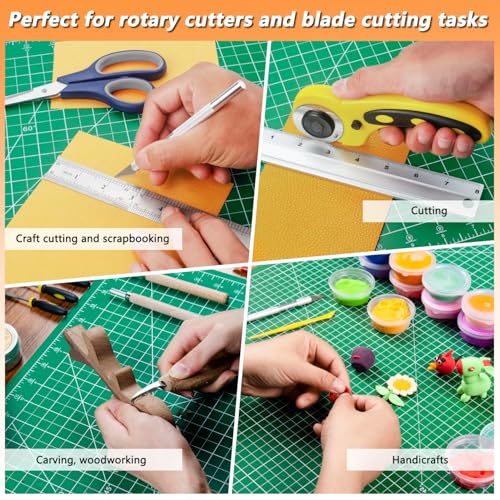Ecraft 2-Pack 24"x36" Self-Healing Sewing Mat: Large Double-Sided Green 5-Ply Hobby Mat, A1 Rotary Cutting Mat for Sewing, Quilting & Fabric Crafts - color: Green, size: 24" x 36"（2-Pack）