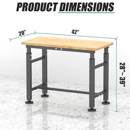 EVERHANGER Workbench for Garage, Adjustable Height Work Table - size: Medium