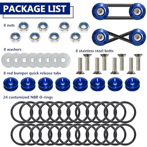 BFXM Universal Bumper Clips, Front Rear Bumper Quick Release Kit - color: Blue, size: 4set