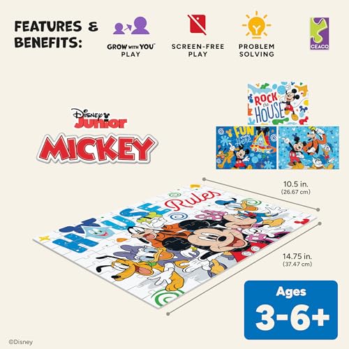 Ceaco - Disney - Mickey's Clubhouse - 4 X 1 Kids Multipack - Engaging Puzzle Perfect for Game Nights - Finished Size Varies