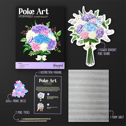 Unwynd Poke Art Hydrangea Flower Bouquet Kit for Adults, Women and Teens - style: Hydrangea