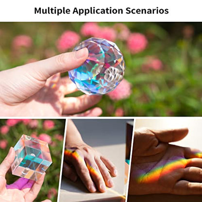 Meking 3Pcs Photography Crystal Prism with Mini Tripod - color: Coating style