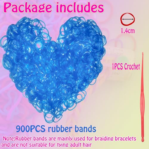 Loom Rubber Band Refill, Luminous Blue 900 Pcs. - color: Luminous Blue