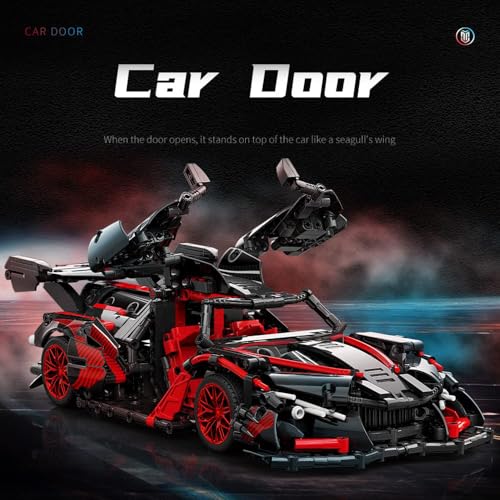 APAWR Adults Challenging Racing Car Building Blocks Kit，1:14 1391 Pieces Car Model Building Set DIY Toys for Boys Age 12 13 14 15 16 - color: Black