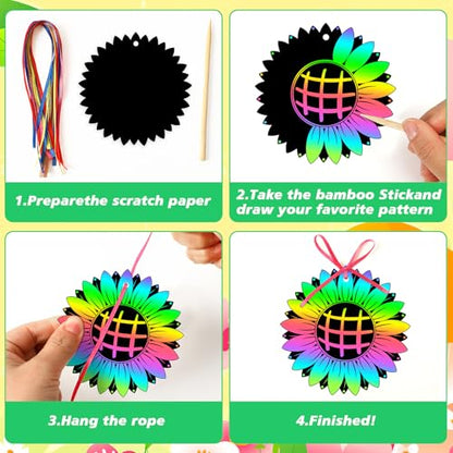 JULMELON 36 Pcs Spring Bugs Scratch Cards for DIY Spring Crafts - style: Spring