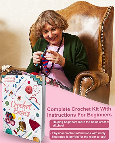 Coopay Crochet Kit for Beginner, Crochet Starter Kit with Portable Case - color: Double-Layer, Pink