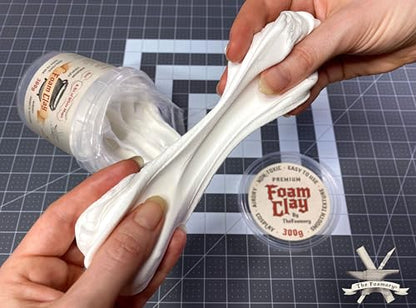 The Foamory White Cosplay Foam Clay (300g) High Density Air Dry Craft Clay - color: White, size: 300g