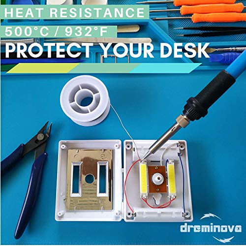 Professional Large soldering Mat (55x35cm) Repair Silicone Magnetic Work Mat For Electronics, Computer, Cell Phone DIY, Welding Heat Resistant Anti-Static Repair Mat For Solder Iron Station