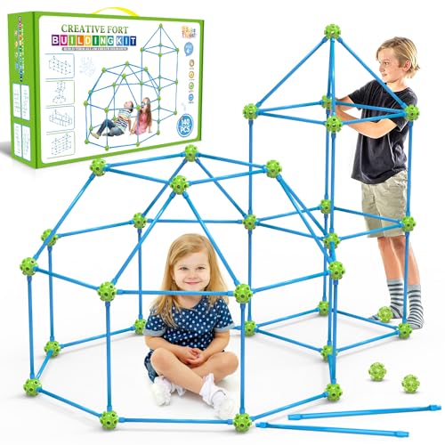 SpringFlower Fort Building Kit for Kids, for Boys and Girls - color: Blue-green