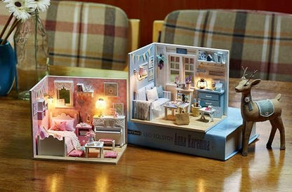 DIY Miniature Dollhouse Kits - Wooden Mini Model House with LED Lights, Tiny Furniture & Accessories – Craft Building Kits for Teens & Adults -Sunshine Princess - style: Sunshine Princess