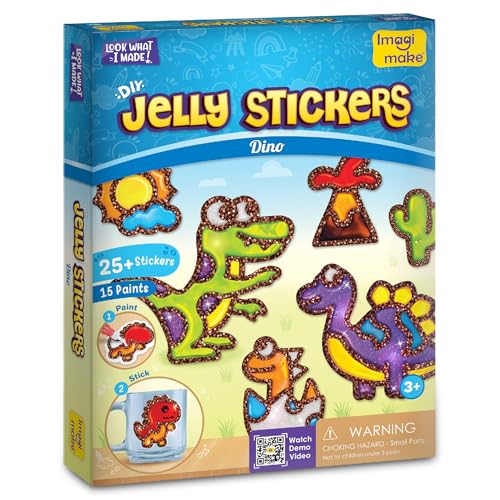 Imagimake DIY Jelly Stickers - Dino, 25+ Stickers, Low-Mess Art Kit - style: Dino