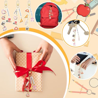 CraftyDream 558 Pcs Math Teacher Charm Keychain Making Kit DIY Name Crafts - style: I Love Math