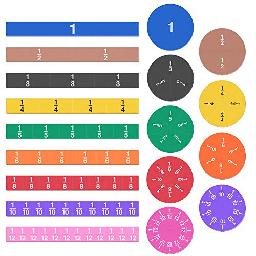 Meetory 102 Pcs Magnetic Fraction Tiles & Fraction Circles, Math Manipulatives for Teacher Learning Educational Resources Early Math Skills - color: 102 Pack