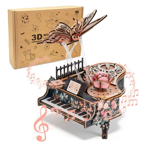 3D Wooden Puzzle Music Box for Adults-3D Puzzle Piano - color: 3d Puzzle Piano