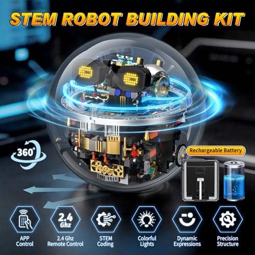 Transparent Spherical Robot Building Block Kit STEM Toys for Kids