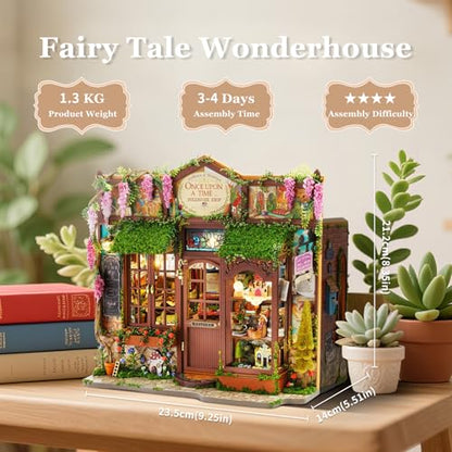 Miniature House Kit, Dollhouse Kit, Miniature Kit, DIY Mini House Building Kit for Adult Teen, Fairy Tale Wonderhouse Dollhouse Shop - color: Fairy Tale Wonderhouse