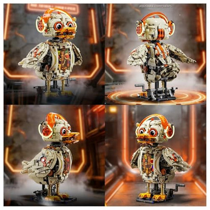 Mechanical Duck Building Blocks Set, STEM Rotating with Moving Wings - color: Duck