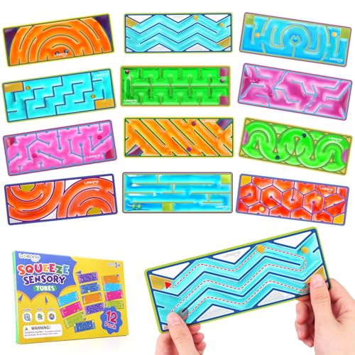 12-Pack Sensory Maze Fidget Toys for Kids & Adults: Quiet Squishy Calming Tools for Autism Children - Stress Fidgets for Travel & Office - Classroom Must Haves & Treasure Rewards Party Favors,Easter - style: 12pcs