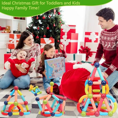 COUOMOXA Magnetic Building Blocks STEM for Toddlers: 74pcs Montessori Magnet Toys for 3 4 5 6 7 8+ Years Old Kids - Sensory Toys for Preschool Gifts-Starter Set - Birthday Gift for Boys Girls - style: 74 PCS