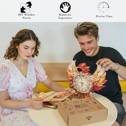 KAAYEE 3D Puzzles for Adults Phoenix Clock Bird Wooden Puzzle DIY Craft - color: Phoenix Clock