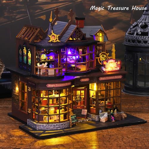 Spilay DIY Miniature House Kit for Adults, Miniature Dollhouse Kit - color: Magic Treasure House