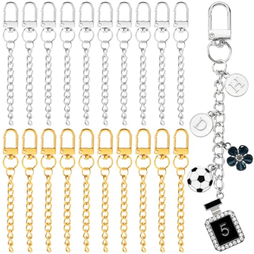 Hzopcw 20pcs Keychain Making Kits for Bag Charm, Gold & Silver - color: C-20pcs-Gold,Silver