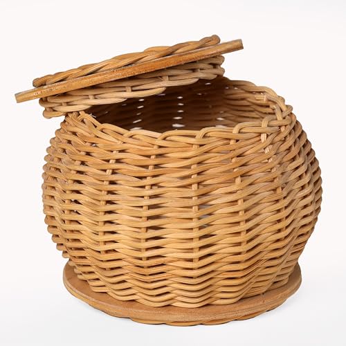 PEDDIG SHOP DIY Basket Weaving Kit with Lid – Complete Rattan Craft Set for Adults & Teens 12+, Handmade Lidded Storage Basket Making Kit with Step-by-Step Instructions