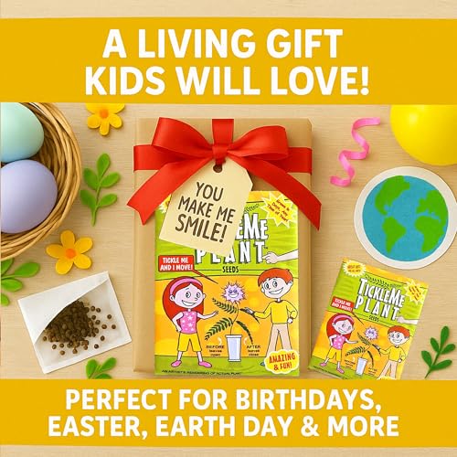 TickleMe Plant Seeds (2-Pack) – Touch-Sensitive Plant that Closes Leaves When Touched – Easy Indoor House Plant Seeds – Fun Educational Activity for Kids & Adults - style: 2 Seed Packets