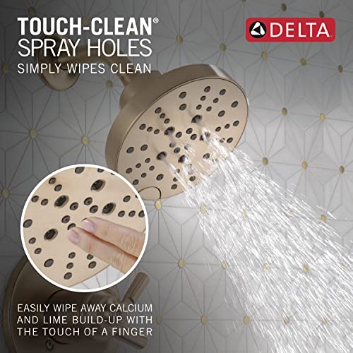 Delta Faucet Saylor 17 Series Gold Shower Valve Trim Kit with H2Okinetic Shower Head, Delta Shower System, Shower Faucet Set, Shower Head and Handle, Champagne Bronze T17235-CZ (Valve Not Included) - color: Champagne Bronze