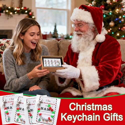 Tuhangcc 823 Pcs DIY Keychain Making Kit，Adjustable Letter Alphabet Beads Strings,Keychain Christmas Colors Pony Beads, 16 Charm Cards with Lobster Clasps & Strings for Christmas Favors - color: Christmas