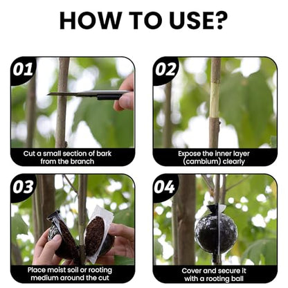 Air Layering Pods for Plant Propagation (4 Small + 4 Medium) – Reusable Rooting Balls with Automatic Lock, Plant Propagation Kit for Trees, Roses & Fruit Plants