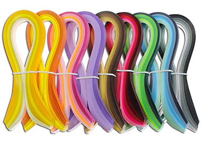 Zorfeter Multi-Color Quilling Paper Strips Kits, 10mm Width, 15" Length - size: Paper Width: 10mm