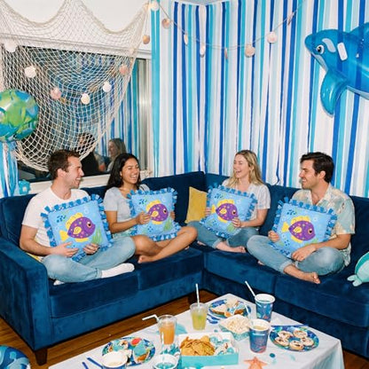 Chunful 6 Sets Under the Sea Tied Pillow Craft Kit DIY Underwater Animals Pillow Craft Gifts with Fish Seaweed for Summer Ocean Theme Home Decor VBS Favors - style: Under the Sea