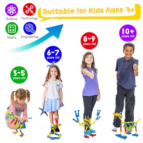 156 PCS STEM Building Blocks Toy Set for Kids 3-7, Birthday Gifts for Boys - color: 156