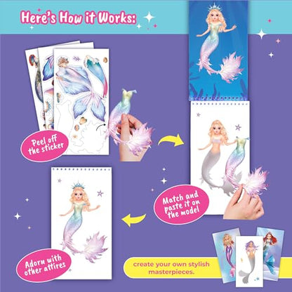 BSCOOL Sticker Book Girls Angels Fairies Mermaids Paper Doll 2-Pack - color: Multipack - Angels & Fairies and Mermaid