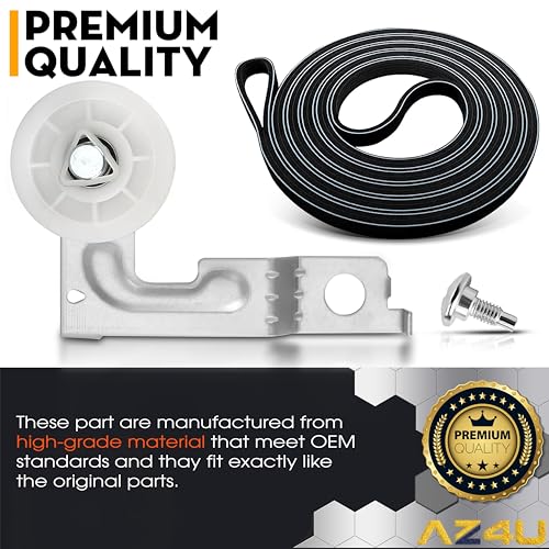 AZ4U Dryer Idler Pulley and Belt Kit for Samsung DV210AEW DV45H7000EW - size: Idler Pulley + Belt