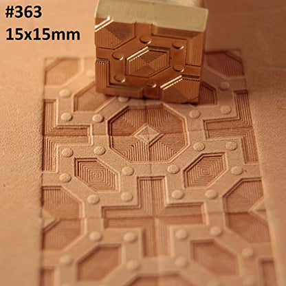 DandS ltd Leather Stamp Tool, Geometric, Professional Steel Craft Tool for Leatherworking, Embossing, Carving & Stamping Leather Projects, Belts, Wallets & DIY Projects Compatible with Mallet #363