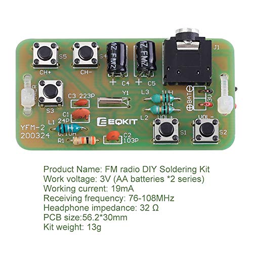 DIY Radio Kit, Icstation FM Radio Kit 76MHZ-108MHZ Soldering Project Radio Module DIY Kits Electronic Solder Practice Kit for Adults College Students Labs Physics Education