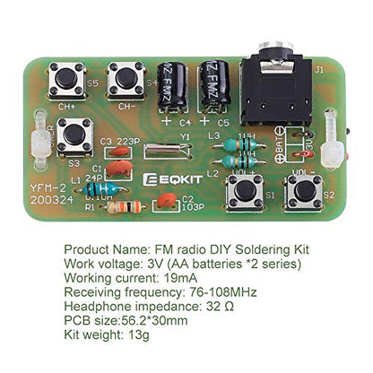 DIY Radio Kit, Icstation FM Radio Kit 76MHZ-108MHZ Soldering Project Radio Module DIY Kits Electronic Solder Practice Kit for Adults College Students Labs Physics Education