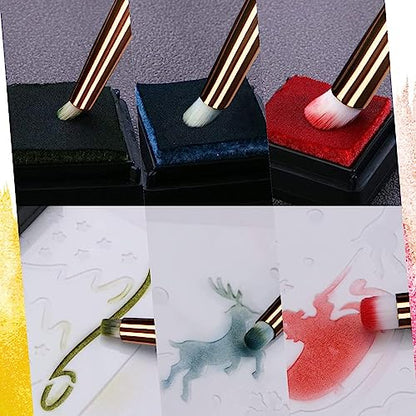 UNIMEIX Dry Brush Miniature Painting Miniature Paint Brushes Hobby Detail Blending Brushes for Effortless Scale Model Painting Watercolor Brushes(3 Pack) - color: White